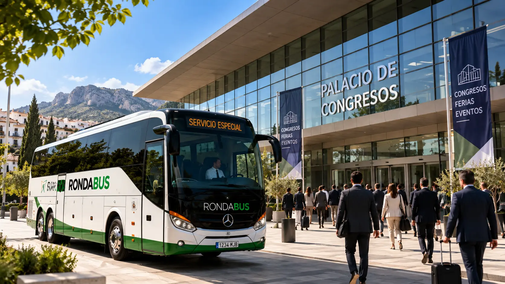 Autobús de Rondabus para ferias y congresos en Ronda