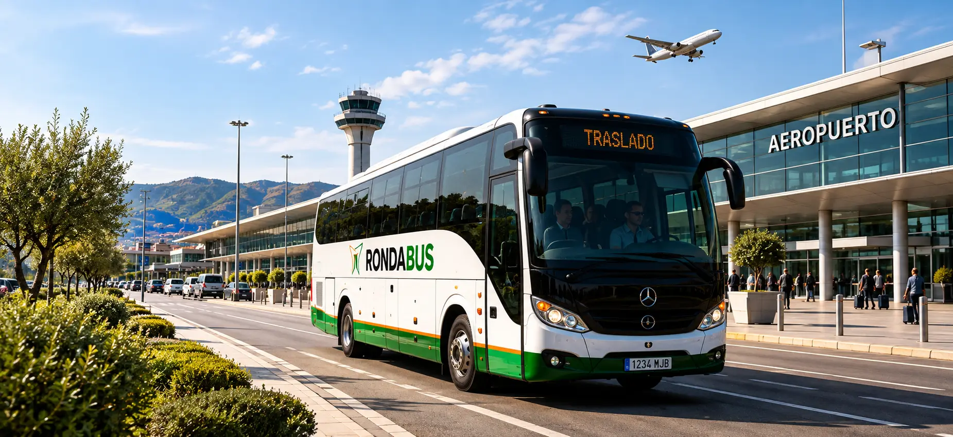 Autobús de Rondabus para traslados a aeropuertos y estaciones